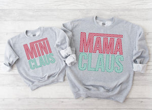 Mama + Mini Claus red/Green Sweatshirts
