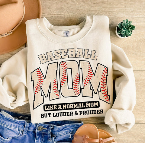 Baseball mom loud/proud tee/sweatshirt