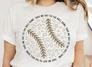 Take me out to the field leopard tee/sweatshirt