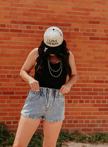 GIMME SOME SUGA paper bag denim Short
