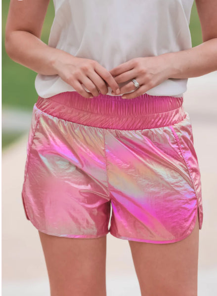 Sparks fly metallic shorts