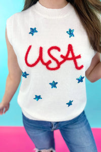 USA tinsel sweater top