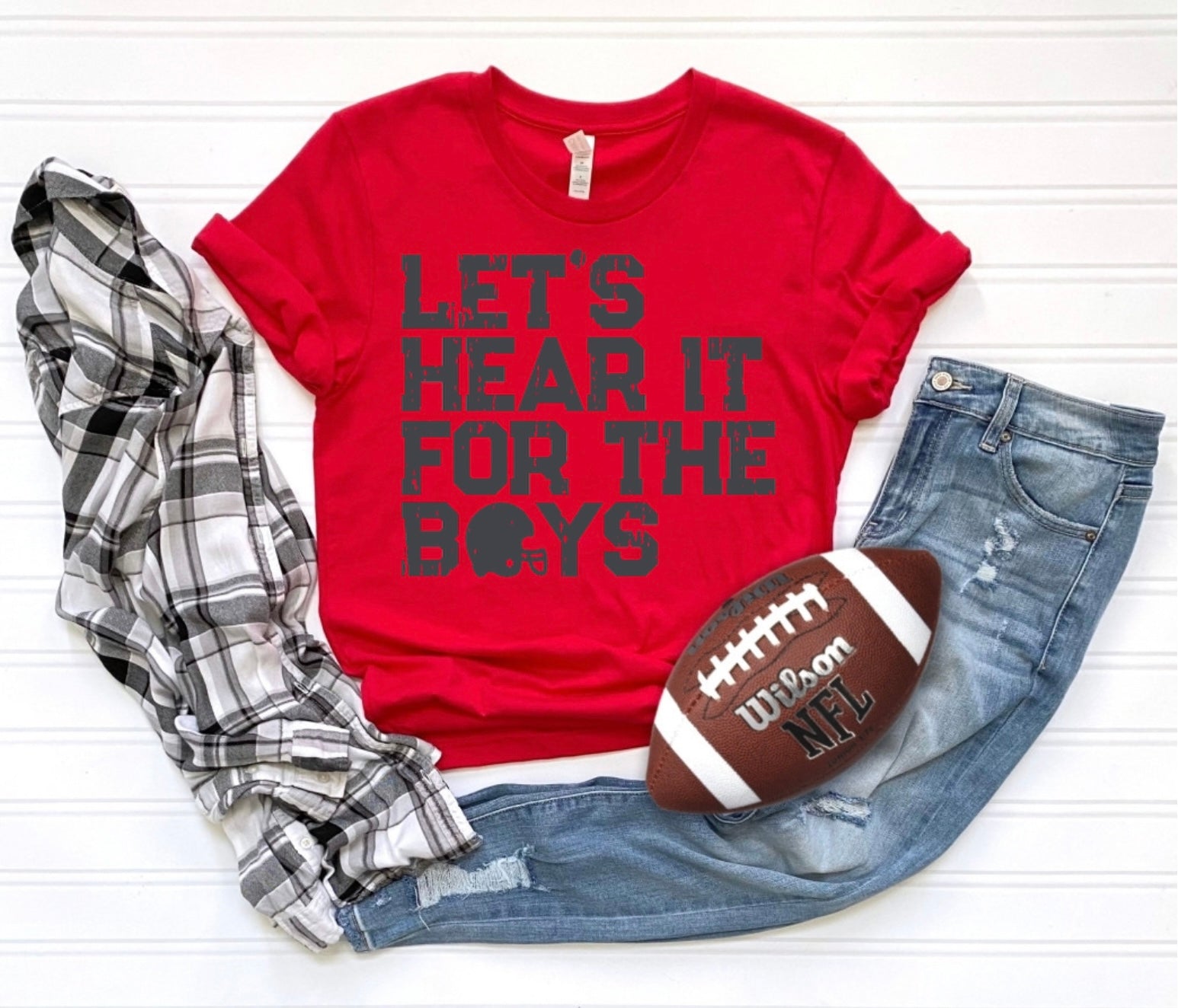 Let’s hear it for the boys {red} spirit tee