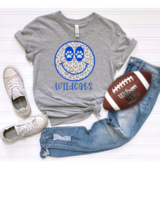 Wildcats leopard smiley spirit tee