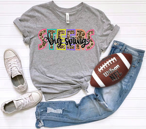 Big Spring rainbow leopard spirit tee