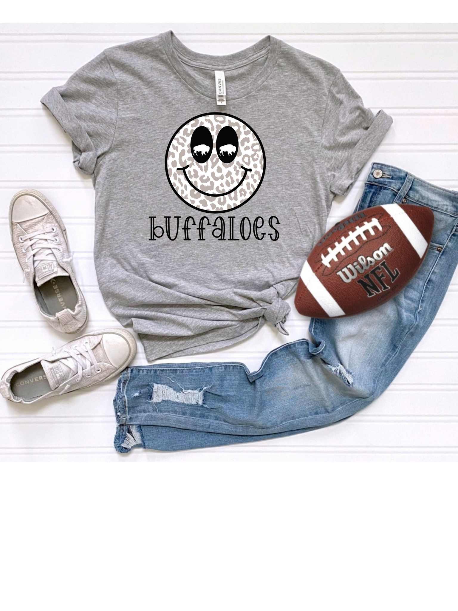 Buffaloes leopard smiley spirit tee