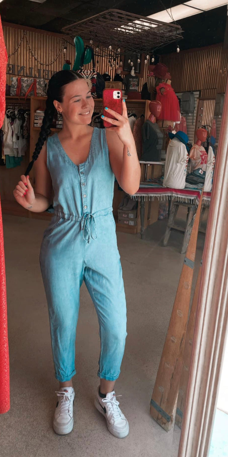 Babydoll Denim Jumpsuit