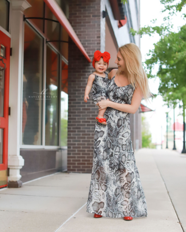 Savanah Mommy & Me Sun Dress - Snake print