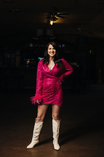 Berklie Sequin Hot Pink Dress