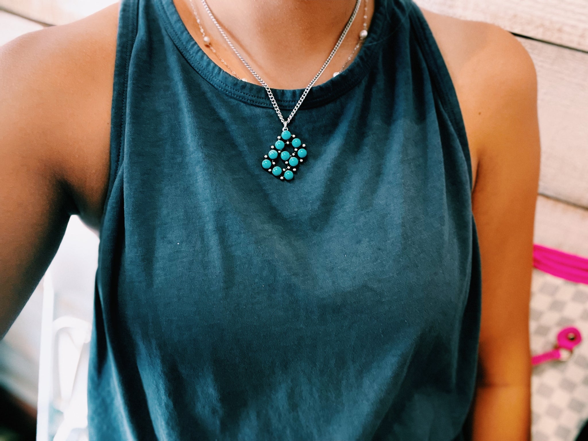 Turquoise Letter Necklace