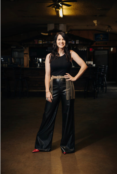 Bad Habit Leather Wide Leg bottoms
