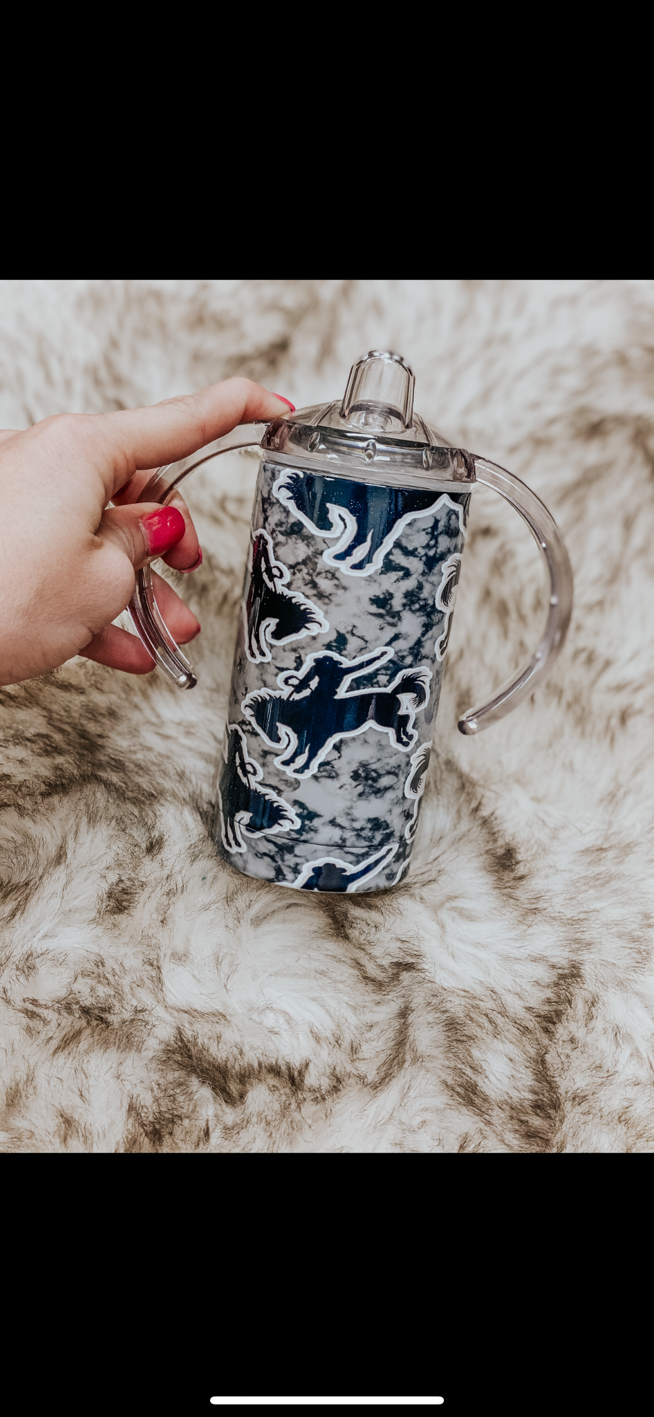Black out bronc rider Sippy + Tumbler