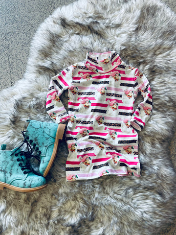 Littles Santa Turtleneck Dress