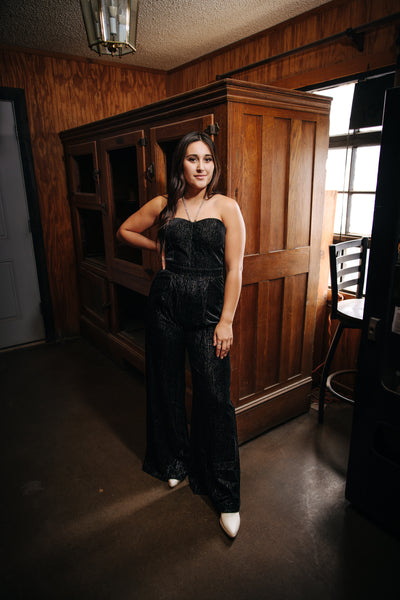 Wren Rhinestone Velvet Romper {two colors}
