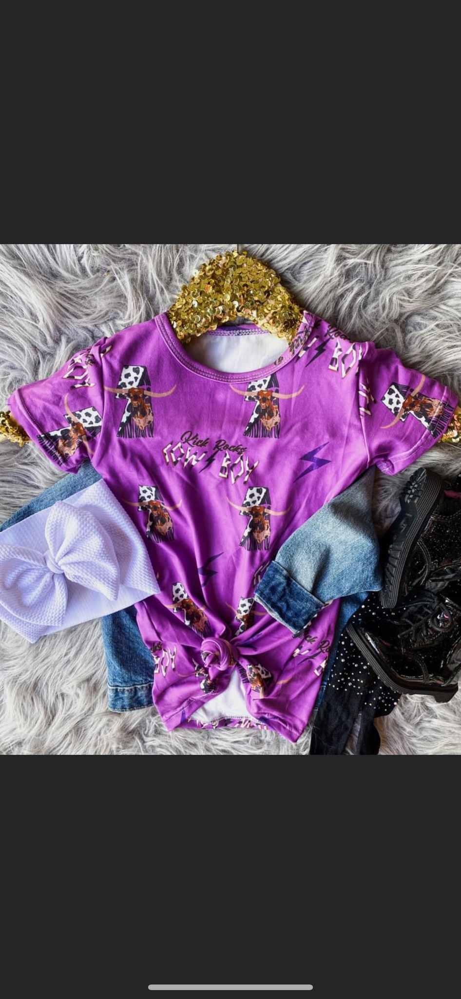 littles Kick rocks cowboy t-dress
