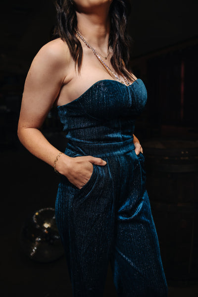 Wren Rhinestone Velvet Romper {two colors}
