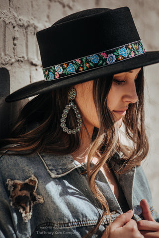Floral Band Felt Hat
