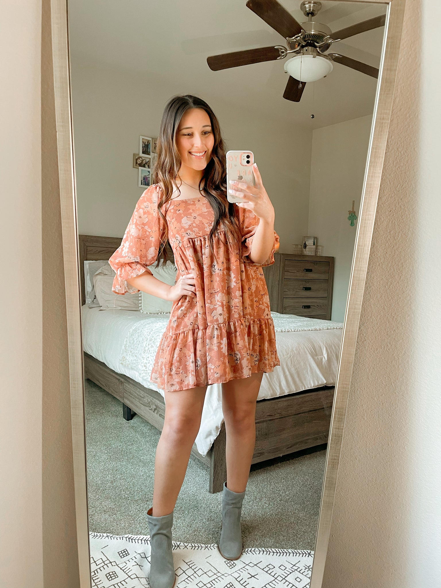 Groovy Baby Camel Floral dress