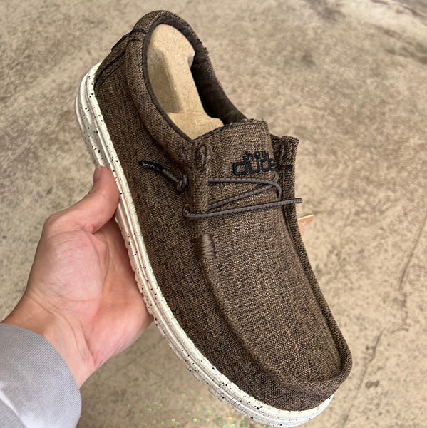 Hey dude Wally Eco linen Dark brown (men’s)