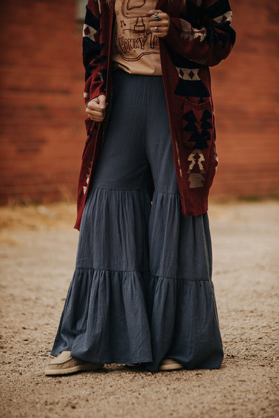 Linen bell bottoms tiered