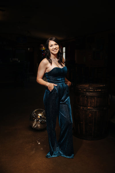 Wren Rhinestone Velvet Romper {two colors}