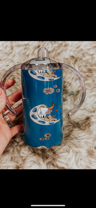 Turquoise Cowboy Moon Sippy + toddler cup + Tumbler