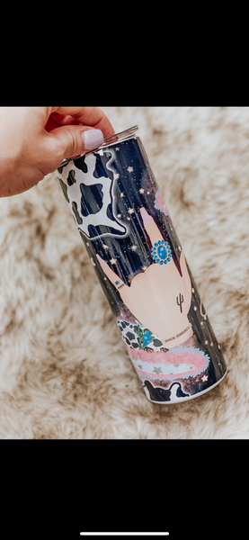 Space cowgirl collage Sippy + Tumbler