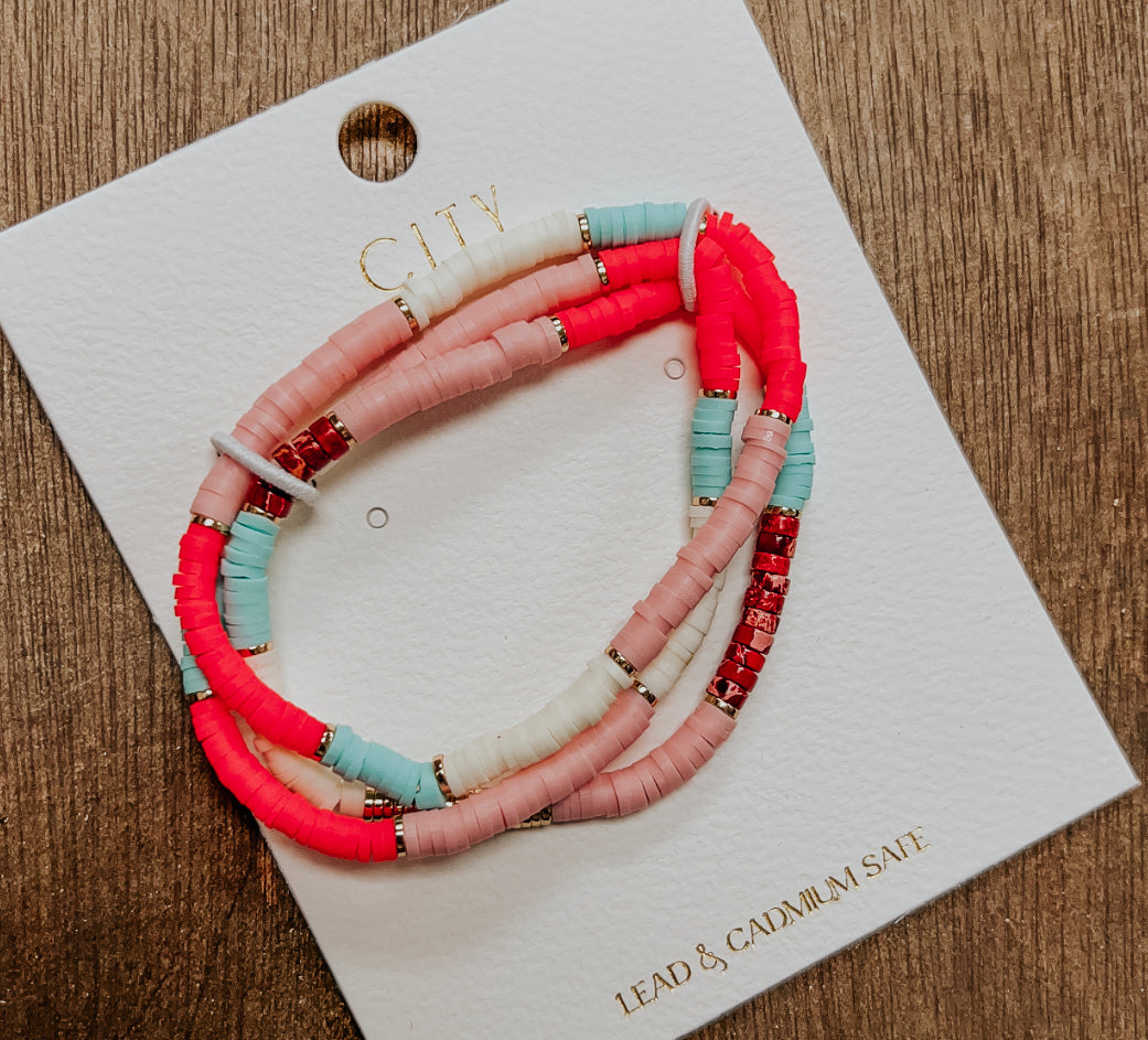 Neon Moon Pink Bracelet Cluster