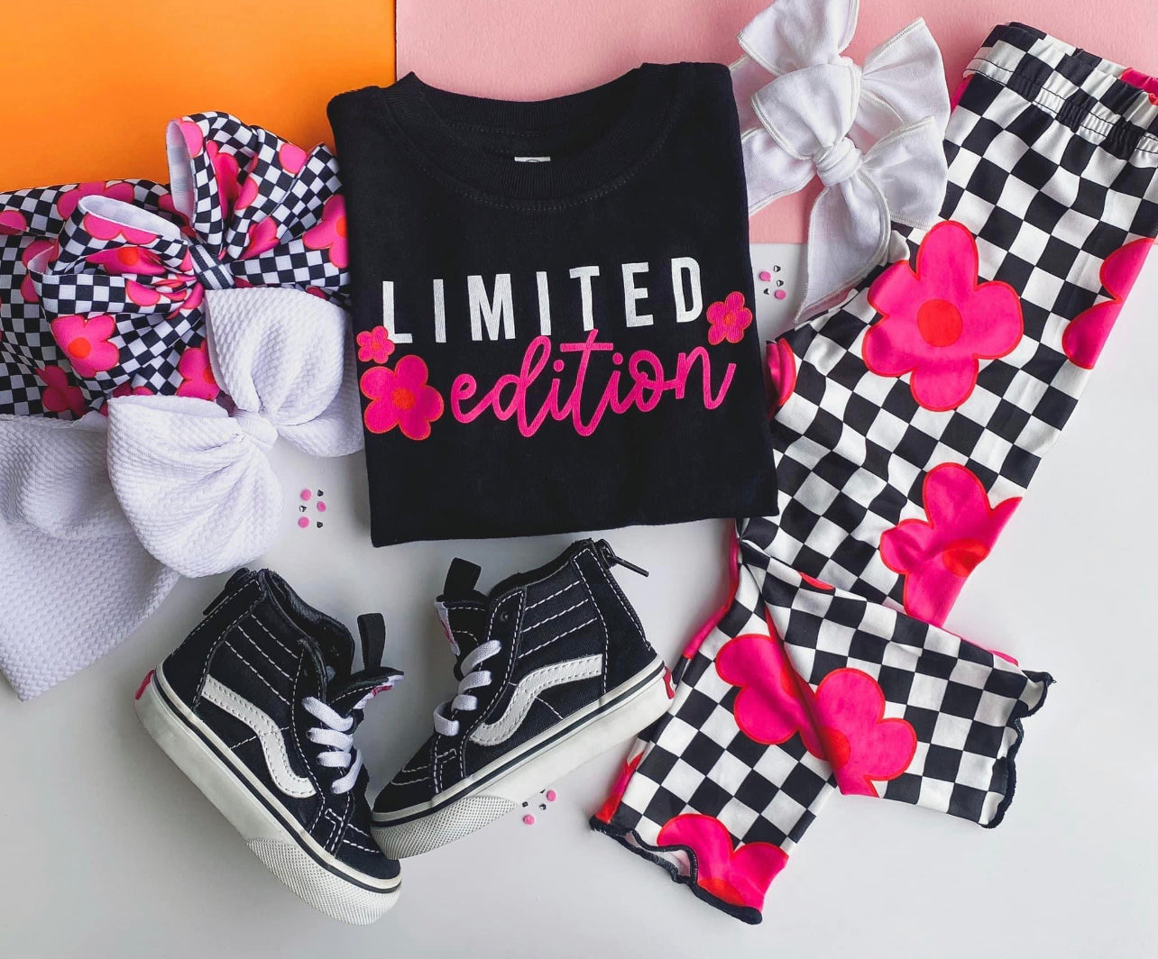 Littles Black Floral Leggings
