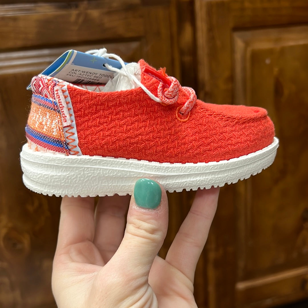 Hey dude toddler/youth Aztec red