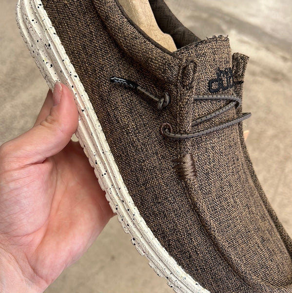 Hey dude Wally Eco linen Dark brown (men’s)