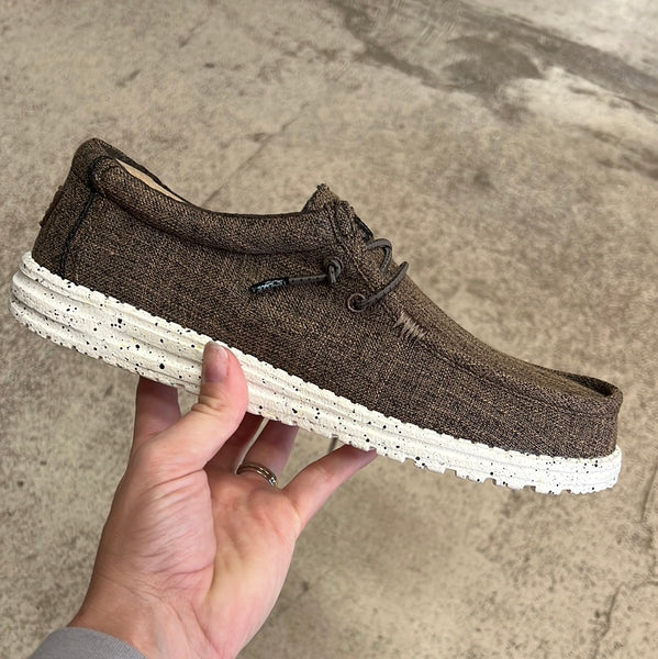 Hey dude Wally Eco linen Dark brown (men’s)