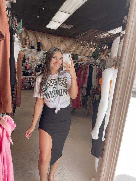 Leopard punchy distress tee