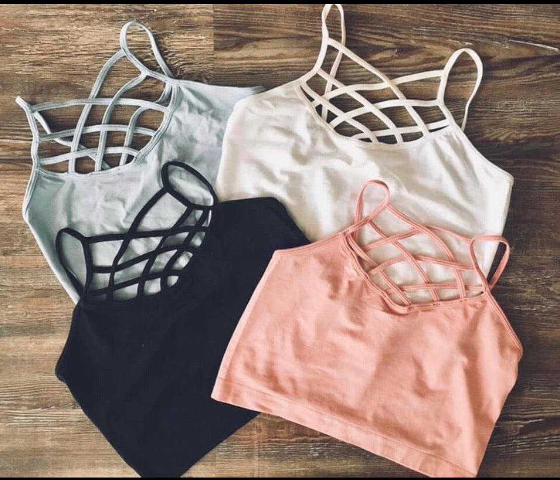 criss-cross seamless bralette- ONE SIZE - The Krazy Kow Co.