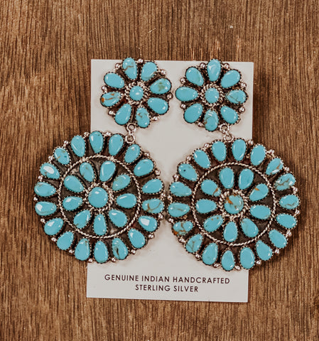 Cali rounds turquoise earrings