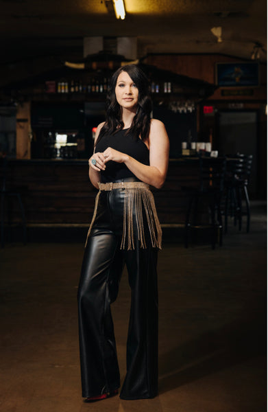 Bad Habit Leather Wide Leg bottoms